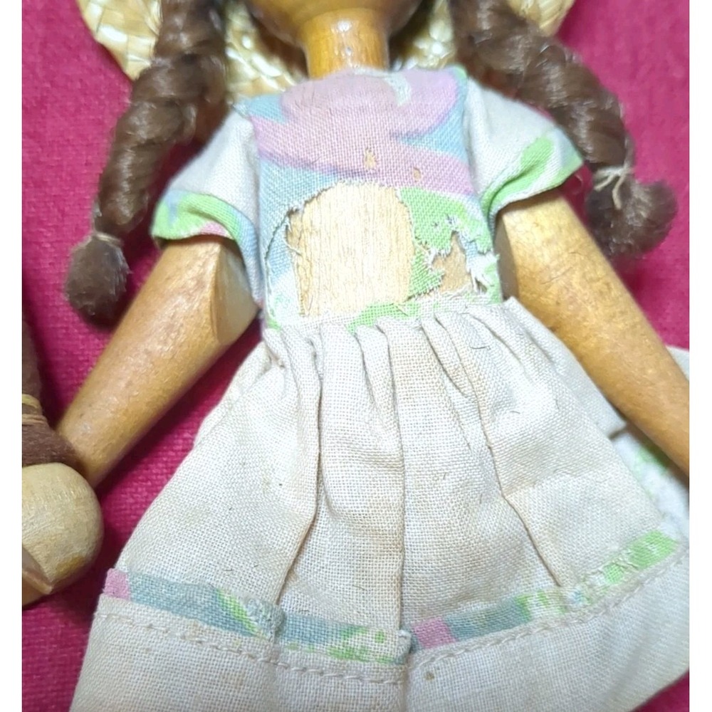 50s-60s Wooden Peg Dolls Polish Boy & Girl Traditional Folk Art - Picture 3 of 7